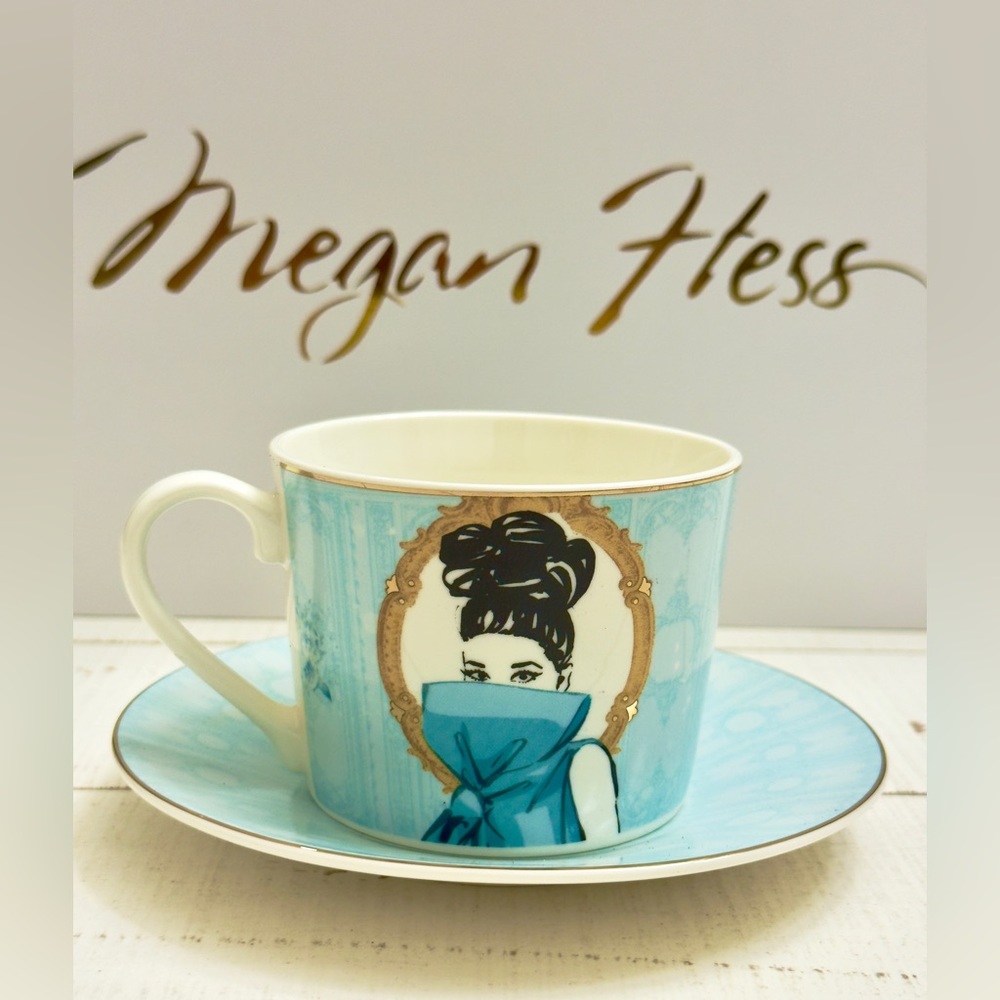 Audrey Hepburn Tea Cup Gift Set by Megan Hess - Picture 2 of 9